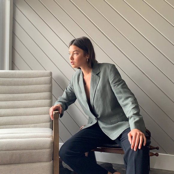 ARITZIA Wilfred Vito Single-Breasted Linen Blazer - Picture 5 of 13